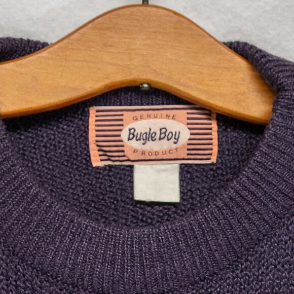 Men's Vintage 80's BUGLE BOY Blue Long Sleeve Sweater - Picture 4 of 4